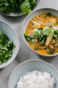 curry soup in bowl