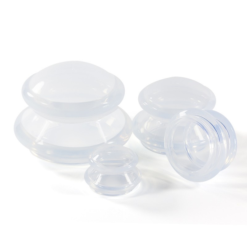 4 silicone cups for cupping, size small, medium and large