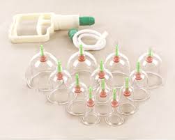 plastic cupping set with 12 cups and vacuum pump