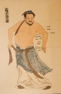 acupuncture meridian on a drawing of a chinese man